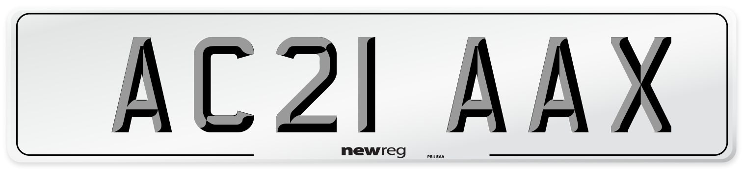 AC21 AAX Number Plate from New Reg